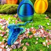 QOUXZ 3D Printed Snake Eggs with 3D Printed Snake Inside, Cute Rotary Gear Eggs with 3D Printed Crystal Fidget Snake Animals Inside, Home Office Decor Executive Desk Crystal Cobra Toys（Blue Green