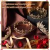Henoyso 4 Pcs Prom King and Queen Crowns for Men Women King Queen Tiara Crystal Headband Homecoming Costume Party Favor(Gold, Delicate)