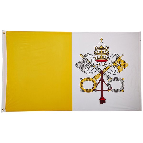 2x3 Vatican City Flag 2'x3' Nylon Polyester Pope House Banner Brass Grommets PREMIUM Vivid Color and UV Fade BEST Garden Outdor Resistant Canvas Header and polyester material FLAG
