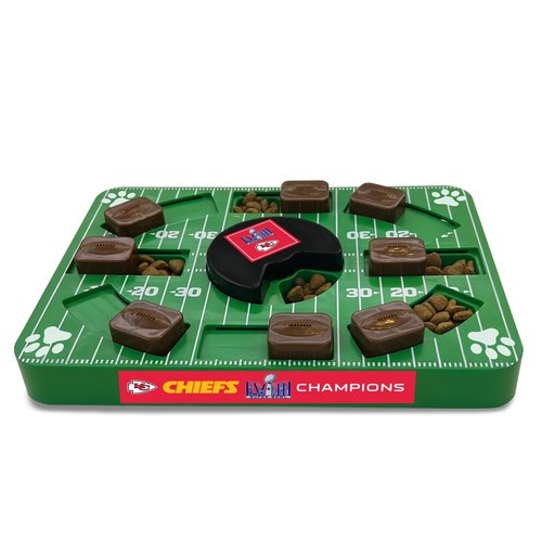 Pets First NFL Superbowl Champion Puzzle Toy, Puzzle Treat Dog Toy, Interactive Dog Treat Toy, Football Champ Slow Feeding Toy