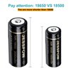 JESSPOW 18500 Rechargeable Batteries, IMR 18500 Rechargeable Li-ion Battery 1600mAh 3.7V [ for Flashlight, Solar Garden Light ] with Button Top (4Pack)