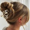 CAKURE Pearl Hair Claw Clips Gold Claw Clips for Hair Cute Small Hair Clips Styling Hair Accessories for Women and Girls (Pack of 2)
