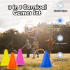 ailixinda 3 in 1 Carnival Games Set,39PCS Soft Plastic Cones Cornhole Bean Bags Ring Toss Game,Carnival Combo Set Toss Games for Kids Adult Birthday Party Indoor Outdoor Games Supplies,Yard Lawn Games