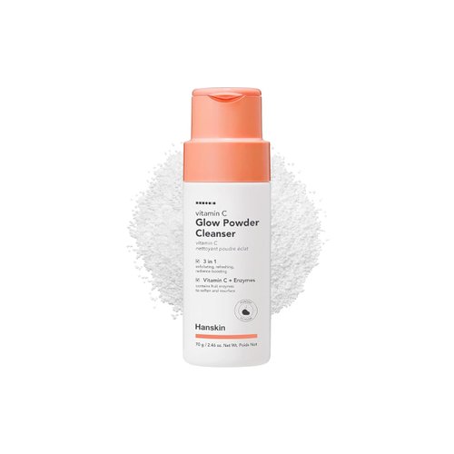 Hanskin Vitamin C Glow Powder Cleanser - Gentle Face Wash for Brightening & Radiant Skin, Papaya Enzyme Powder Facial Cleanser for Dry Skin, Exfoliating & Refreshing Korean Skincare [2.36 fl oz.]