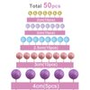 ASTARON 50 Pcs Ball Cake Topper Sticks Mini Balloons for Cake Decorating Supplies Foam Balls Cake decorations for Party Cake Birthday Cake Toppers Decorations (Pink，Purple，Blue)