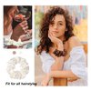 6 Pcs Hair Scrunchies for Women Solid Color Hair Ties Bands Satin Elasticity Hair Scrunchies for Women's Thick Curly Hair Ponytail Holder Silk Satin Scrunchy Hair Accessories Trendy Stuff