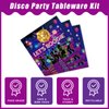 Kepeel 96 Pcs 70s Disco Party Plates and Napkins Supplies, The 70's Birthday Party Decorations 80s 90s Dance Disco Boogie Theme Party Tableware Kit, Serves 24
