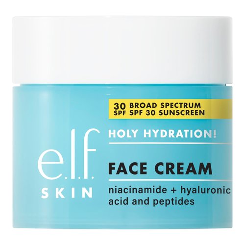 e.l.f. Holy Hydration! Face Cream, Broad Spectrum SPF 30 Sunscreen, Moisturizes & Softens Skin, Quick-Absorbing & Ultra-Hydrating, 1.7 Oz