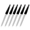 Fingernail Files (6 Pack), Metal Nail Files for Natural Nails Stainless Steel 6 Inch Nail File with Sharp Pointed Tip Non Slip Handle, Finger Nail Filers for Women Sapphire Grit Sword Diamond Black