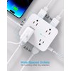 10 Ft Surge Protector Power Strip, Extension Cord with 8 AC Outlets 4 USB (2 USB C) Ports, Flat Plug, Wall Mount Desk USB Charging Station for Home