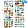 8 Sheets (96PCS) Travel Tattoo Stickers Theme Map Adventure Birthday Party Decorations Favors Supplies for Kids Boys Girls Gifts Classroom School Prizes Rewards
