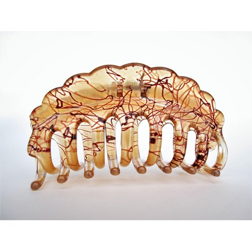 Generic Clear transparent amber brown and red painted hair claw clip