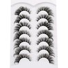 Poolunch False Eyelashes Fluffy Cat Eye Lashes 8D Wispy Natural Crossed Fake Eyelashes Multi-Layered Faux Mink Lashes 7 Pairs Pack