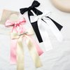 4 Pack Hair Bows for Girls, Hair Clips Hair Ribbons for Women, Satin Bow Hair Clips for Toddlers(Beige, Black)