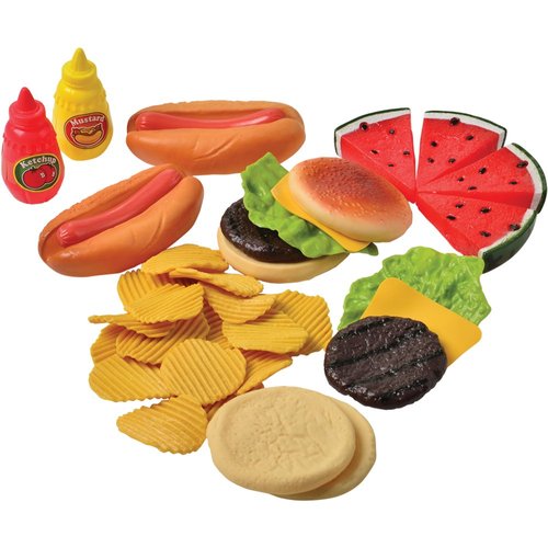 Constructive Playthings Lunch Time Favorites Play Food for Kids, 48 Piece Complete Set