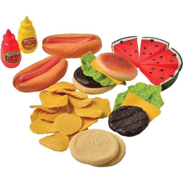 Constructive Playthings Lunch Time Favorites Play Food for Kids, 48 Piece Complete Set