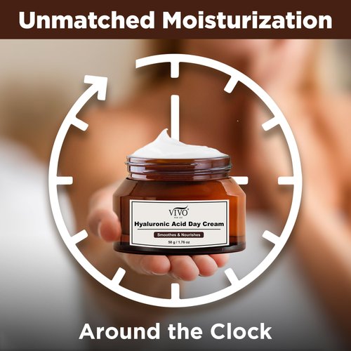 Vivo Per Lei Hyaluronic Acid Cream - Moisturizing Face Cream For Women - Coconut Oil Face Moisturizer For Dry Skin - Anti Wrinkle Face Cream With Vitamin E - 1.76 Oz / 50 G