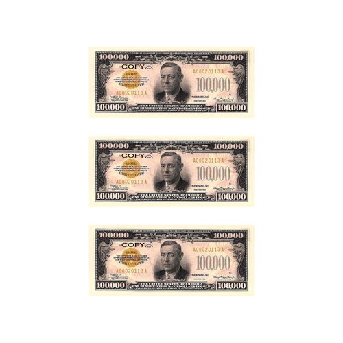Play Copy Money for Kids 20 Pieces 100,000 Vintage Antique OLD 2-Sided Full Print Fake Money That Looks Real. Gags, Props for Movies Plays Music Videos Educational Play Money for Kids