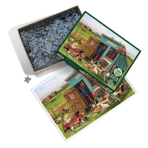 Cobble Hill 1000 Piece Puzzle - The Happy Hen House - Sample Poster Included