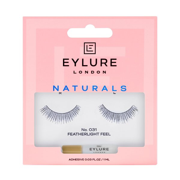 Eylure Naturals No. 031 Reusable Eyelashes, Adhesive Included, 1 Pair