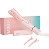 NOVUS Mini Curling Iron, 1 Inch Ceramic Small Curling Wand, Heat-Up Fast, Pink, Portable Hair Curler for Short Hair, Travel Curling Iron, Anti-scald Design, Barrel Hair Curler for Fine, Frizzy Waves