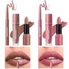Jolilab 6 in 1 Matte Velvet Lipstick Set-Lip Liner, Lip Gloss and Lipstick, Waterproof Longlasting Pigment Nude Non-Stick Cup Women Lip Makeup, Perfect for Natural Lip Contour (03+04, 1)