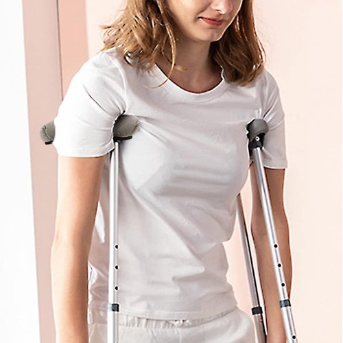 Elfzone Crutch Pads for Armpits - 4PCS - Universal Medical Padding for Crutches for Adults, Washable Padded Covers with Thick Soft Memory Foam, Crutches Accessories for Kids, Senior (Gray)