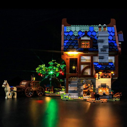 BRIKSMAX Led Lighting Kit for Medieval Blacksmith - Compatible with Lego 21325 Building Blocks Model- Not Include The Lego Set (Remote-Control Version)