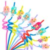 24Pcs Mermaid Party Favors Straws Reusable Plastic Mermaid Drinking Straws for Mermaid Theme Birthday Party Supplies