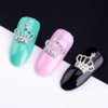 20Pcs Alloy Crown Nail Charms, Out Shiny Gold Silver Crown Nail Rhinestones, 3D Nail Art Charms, Acrylic Nail Design Decorative Accessories, Crystal Nail Jewels, for Women DIY Nails Supplies