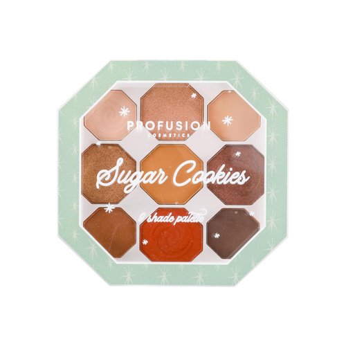 Profusion Cosmetics Merry Moments 9 Shade Eyeshadows Palette for Eye Catching Look, Elevate Your Look with Limited Edition Eyeshadow for Sparkle and Shine (Sugar Cookies)