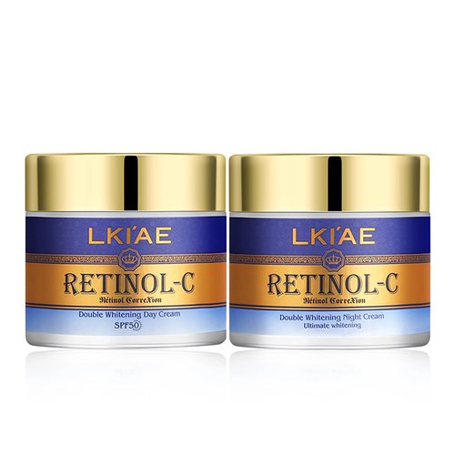 LKIAE Ultimate Retinol Day And Night Face Cream, Brightening, Anti-Aging, Reduce Wrinkles, Fine Lines, Moisturizing, With Spf 50+, Snail Extract, Collagen, 3.52 oz