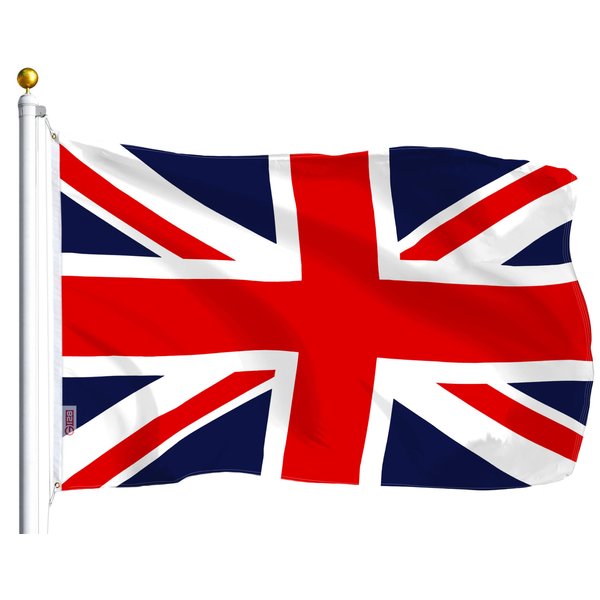 G128 UK United Kingdom Flag | 3x5 Ft | LiteWeave Series Printed 100D Polyester | Country Flag, Vibrant Colors, Brass Grommets