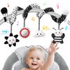 AJsupojouet Car Seat Toys Hanging and Stroller Toys for Babies 0-6 Months，High Contrast Baby Toys for Newborn 0 3 Months Brain Development,Black and White Baby Toys for Crib Mobile，Infant Ideal Gift