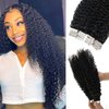 Human Hair Tape in Extensions for Black Women Curly Tape in Extensions 20inch 3B 3C Jerry Curly Tape ins Real Human Hair Extensions 50g 20pcs for Short Hair