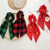 Christmas Hair Ties for Girl Ear Bow Hair Tie Red Tail Hair Bow Hair Scrunchies Christmas Hair Accessories for Women TSFQ13 (Red)