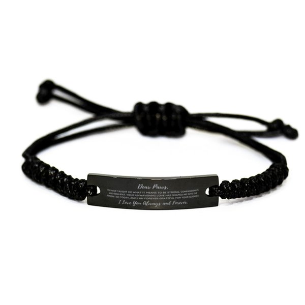 Dear Paws, Your Unwavering Love Rope Bracelet, For Paws, Valentines Birthday Gifts for Paws, Mother's Day, Father's Day and Christmas Gifts for Paws