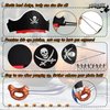 Legigo 36 Pcs Funny Pirate Party Set- Pirate Kids' Party Cosplay Supplies Include 12 Felt Pirate Hats, 12 Pirate Eye Patches, 12 Inflatable Swords for Caribbean Fancy Dress Cosplay Party Stage Prop