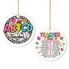 Teacher Tour Ornament Appreciation Gifts - Teacher Christmas Ornaments 2024 - Teacher Gifts for Christmas - Best Teacher Gifts - Teacher Appreciation Gifts for Women - Ceramic Double - Side 2.9''(H47)