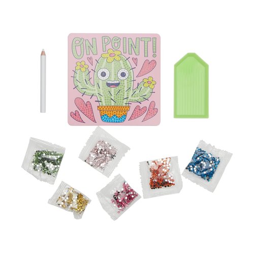 Ooly Razzle Dazzle DIY Mini Gem Art Kit - Cheery Cactus
