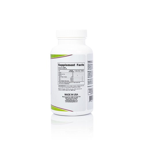 Health As It Ought To Be Omega 3 400/300 mg Supplement | Physician Formulated EPA/DHA in Ethyl Ester Form Wild Caught Icelandic Fish Oil with Lemon | 120 Capsules
