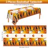durony 3 Pieces Basketball Tablecloth Disposable Basketball Table Cover Plastic Rectangular Tablecloth for Basketball Party Sports Theme Birthday Party Supplies Decorations, 108 x 54 Inches