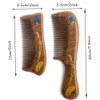 Sitronugras wooden combs set,Handmade Detangling comb with Fine teeth sandalwood combs with handle for Women Men Anti Static Adorable Shape Wooden Hair comb for Wavy Hair