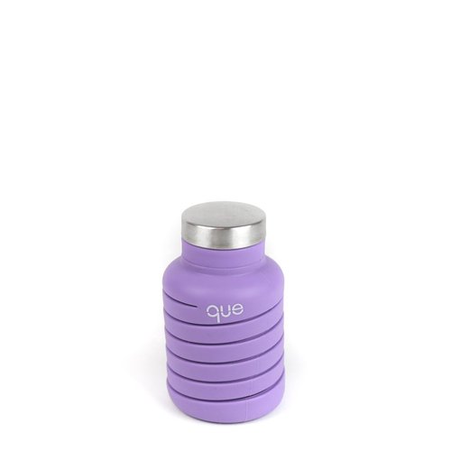 que Bottle - Collapsible Water Bottle. BPA-Free, Leak Proof, Lightweight Travel Bottle. 20oz - Violet Purple