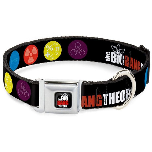 Buckle-Down Dog Collar Seatbelt Buckle The Big Bang Theory DNA Atom E Radiation Black 9 to 15 Inches 1.0 Inch Wide, Multicolor, DC-WBBT011-S