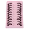 outopen 10 Pairs Half Lashes 3D Multi-Layers Fluffy Cat Eye Lashes Clear Band Natural Look False Eyelashes That Look Like Extensions 15mm Curl Volume Lashes Reusable (A2)