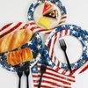 Qyeahkj 100 Pcs 4th of July Party Plates and Napkins Tableware Set American Flag Birthday party Dinnerware Supplies Patriotic Favors Independence Day Decorations for Girls Boys Kids Serve 25