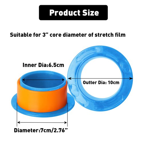 OVOV 3 Pairs Hand Dispenser for Stretch Film,Shrink Wrapping Dispenser Fit for Dia 3” Plastic Hand Saver for Warping All Furniture for Moving (Blue)