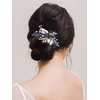 Unsutuo Bride Wedding Hair Comb Blue Rhinestone Bridal Hair Accessories for Wedding Hair Pieces for Women and Flower Girls