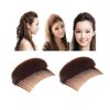VANTOBEST Hair Accessory Comb, 2Pcs Sponge Hair Pad Charming Bump It Up Volume Inserts Hair Bun Maker for Women Lady Girl (Brown)